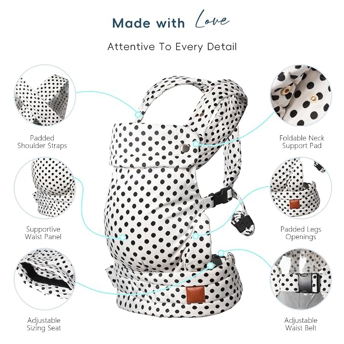 Baby Carrier for Newborn to Toddler, 7-35 lbs Weight Capacity, Ergonomic - Image 5