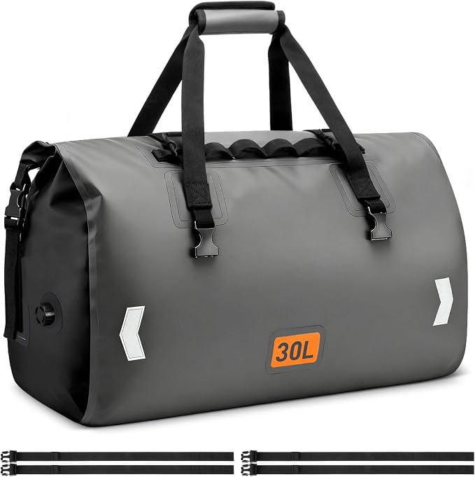 Waterproof Dry Bag, 30L Roll-top Motorcycle Tail Bag by OCKLILY