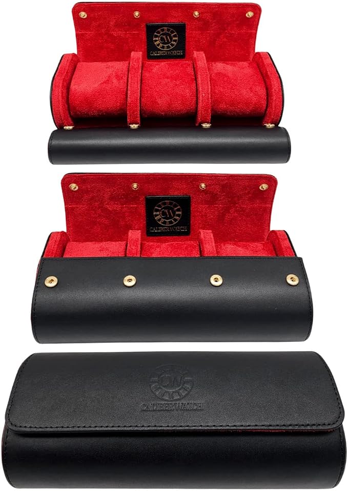 Genuine Napa Leather Watch Roll Travel Case by CaliberWatch