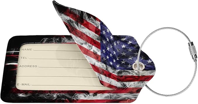 2 Pack American Flag Luggage Tags - Image 2
