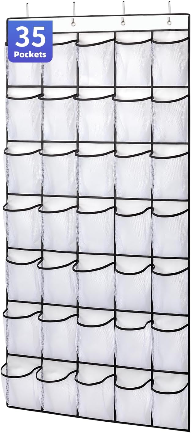 35 Pockets Over the Door Shoe Organizer, Hanging Shoe Organizer by SAVERHO