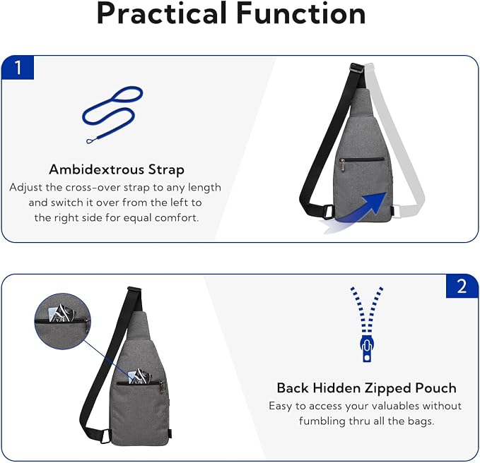 WATERFLY Small Crossbody Sling Backpack Anti Theft Backpack - Image 4