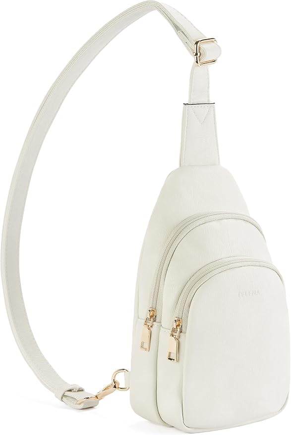 Telena Small Sling Bag for Women Leather Crossbody Fanny Packs Chest Bag for by Telena