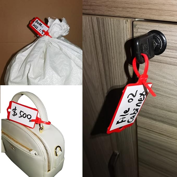 100pcs Reusable Blank Plastic Tags Ties Key Tags 1.45"*2.48" Serrated Tension - Image 8