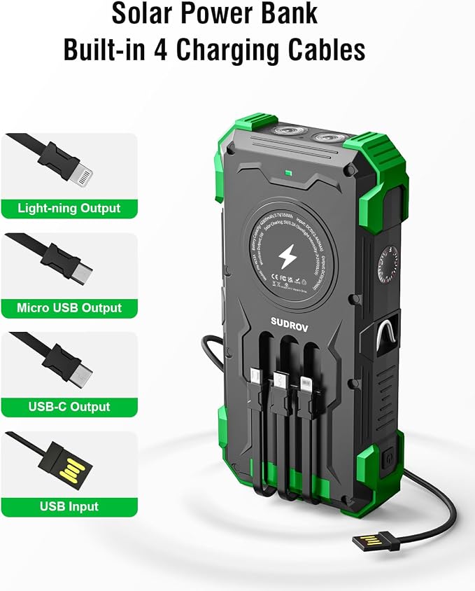 Solar Charger Power Bank, 42800mAh Wireless Portable Charger - Image 3