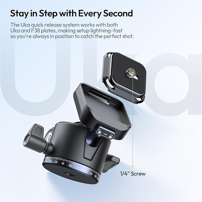 ULANZI Ombra ⅡCamera Tripod 61.5 Inch, 360° Ball Head Travel Tripod Stand - Image 6