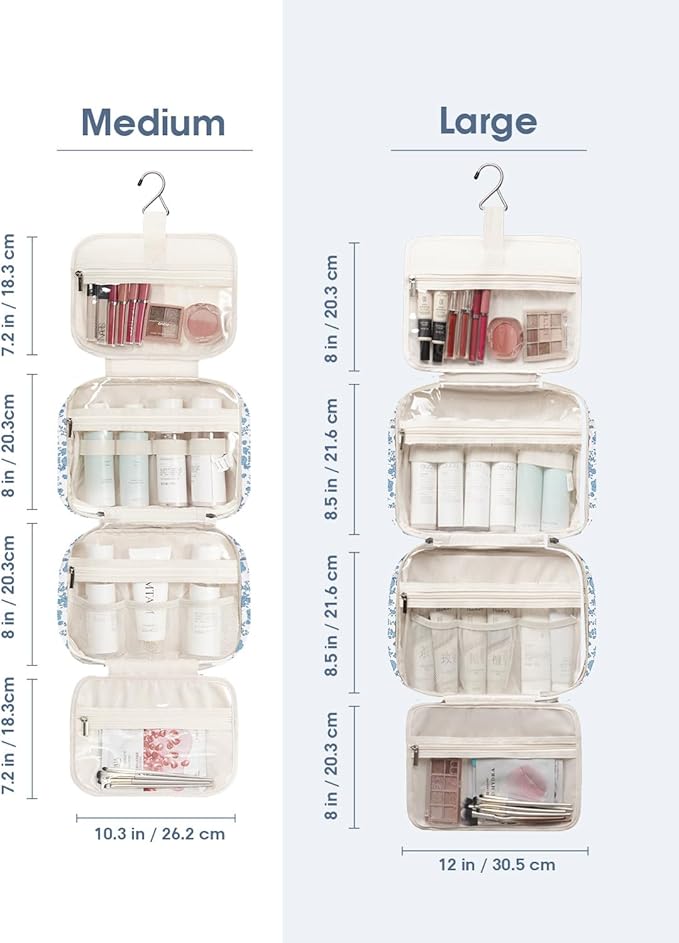 Narwey Travel Toiletry Bag for Women Large Hanging Makeup Bag Organizer - Image 3