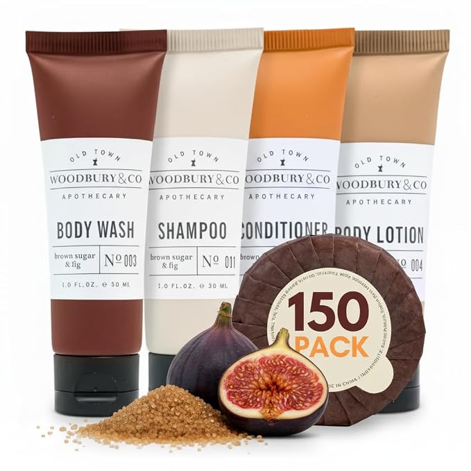 WOODBURY & CO Travel Size Shampoo and Conditioner Supplies by HotelEmporium