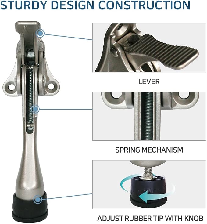 One Touch Kickdown Door Stopper, Door Holder, Heavy Duty Door Stops, Bottom of - Image 4