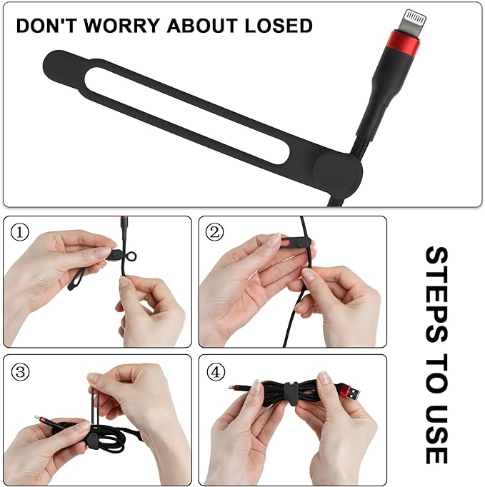 Nearockle 24Pcs Silicone Cable Straps Cord Organizer - Image 3