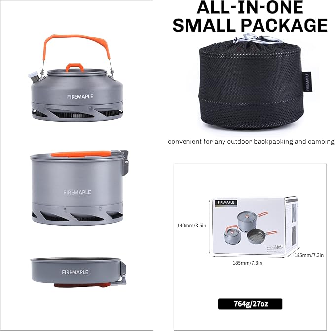 Fire-Maple Feast 4 Piece Camping Cookware Cookware Cookware Kit Outdoor - Image 6