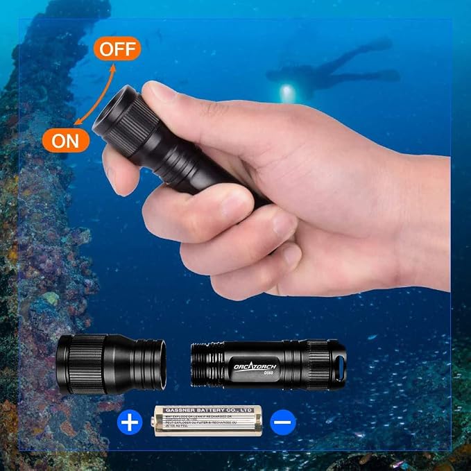 ORCATORCH D560 Mini Scuba Dive Light Headlamp 650 Lumen Mask Diving Flashlight - Image 7