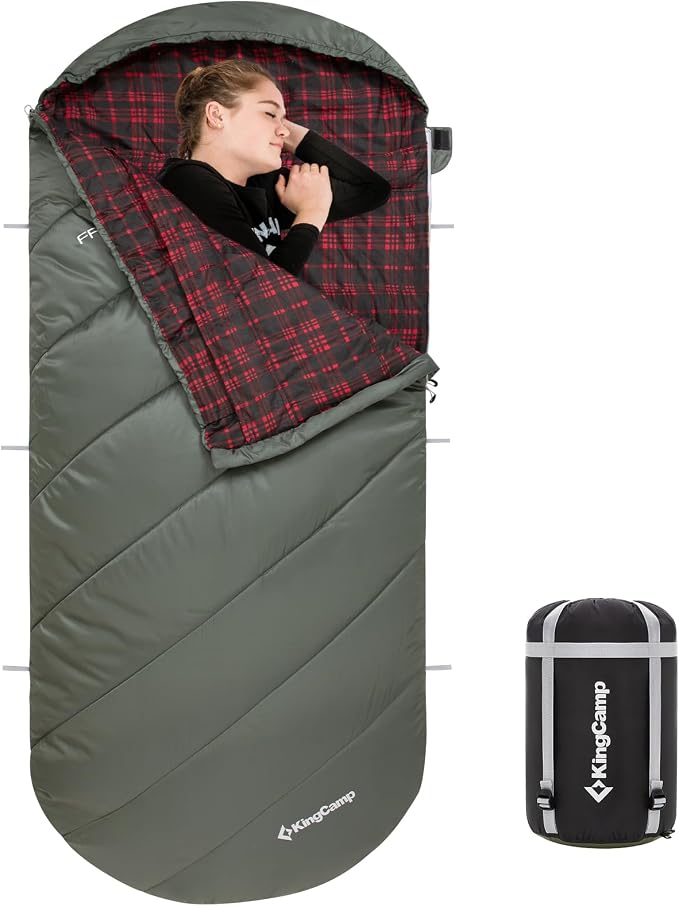KingCamp Sleeping Bag for Adults, Cold Weather & Warm Extra Wide Big & Tall XL by KingCamp