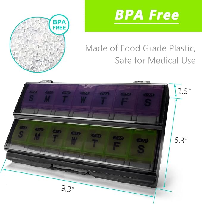 Extra Large Weekly Pill Organizer 2 Times a Day - Image 6