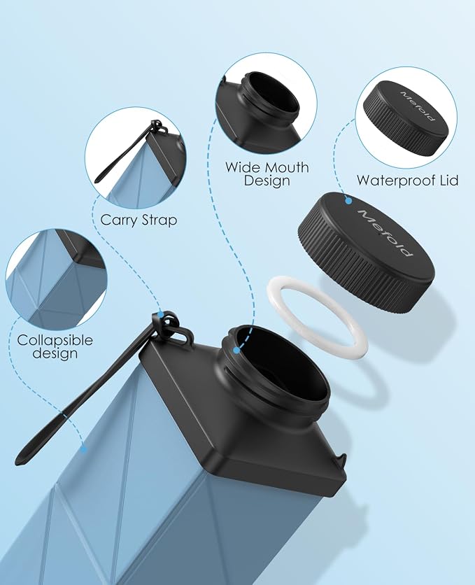 Collapsible Water Bottles, 2nd Generation Leakproof BPA-Free Travel Water - Image 3