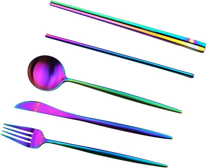 Gugrida Reusable Travel Utensils, 7 Piece Portable 304 Stainless Steel - Image 4