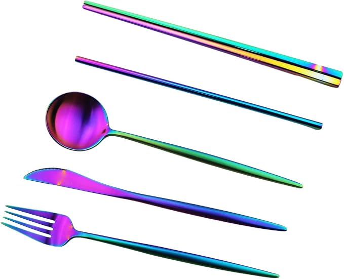 Gugrida Reusable Travel Utensils, 7 Piece Portable 304 Stainless Steel - Image 5