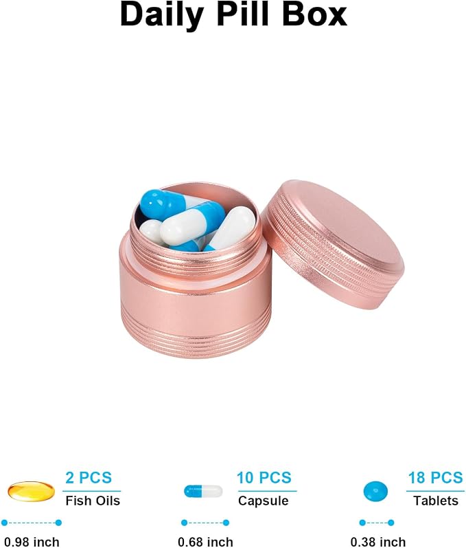 Portable Metal Pill Box Single Waterproof Pill Case - Image 3