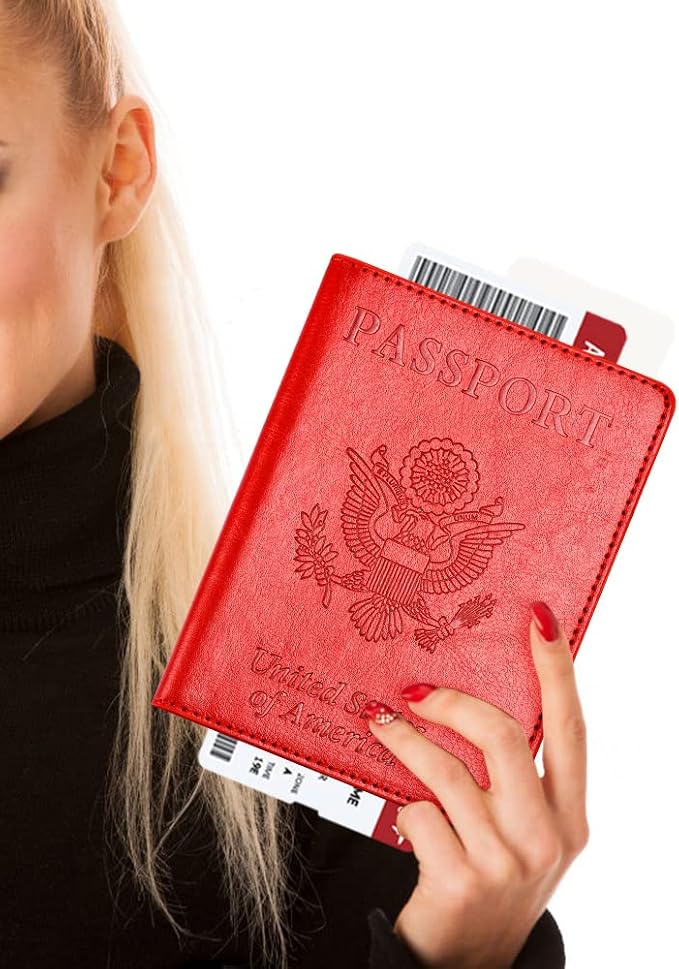 Eoehro Passport and Vaccine Card Holder Combo, Faux Leather, Lightweight - Image 6