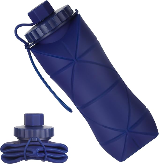 YCT Collapsible Silicone Travel Water Bottle 20oz, Reuseable Leakproof BPA Free by YCT