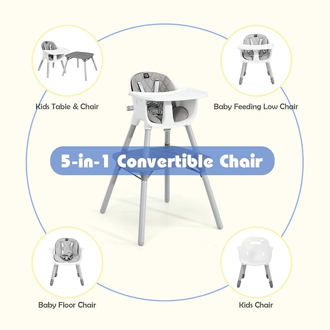 HONEY JOY 5-in-1 High Chair, Convertible Highchair - Image 5