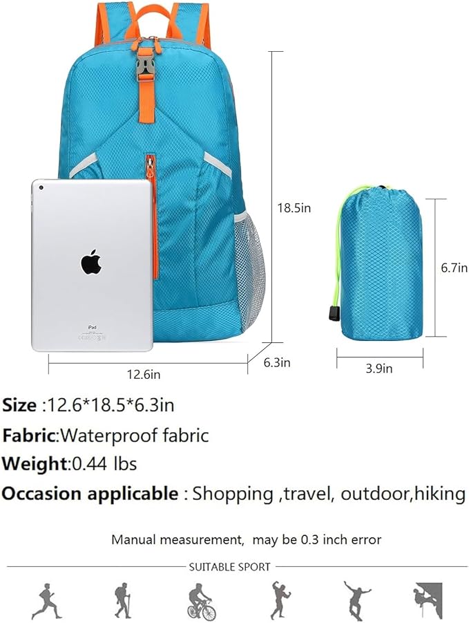 25L Hiking Backpack Foldable Sports Daypack Camping Collapsible Bag Water - Image 8