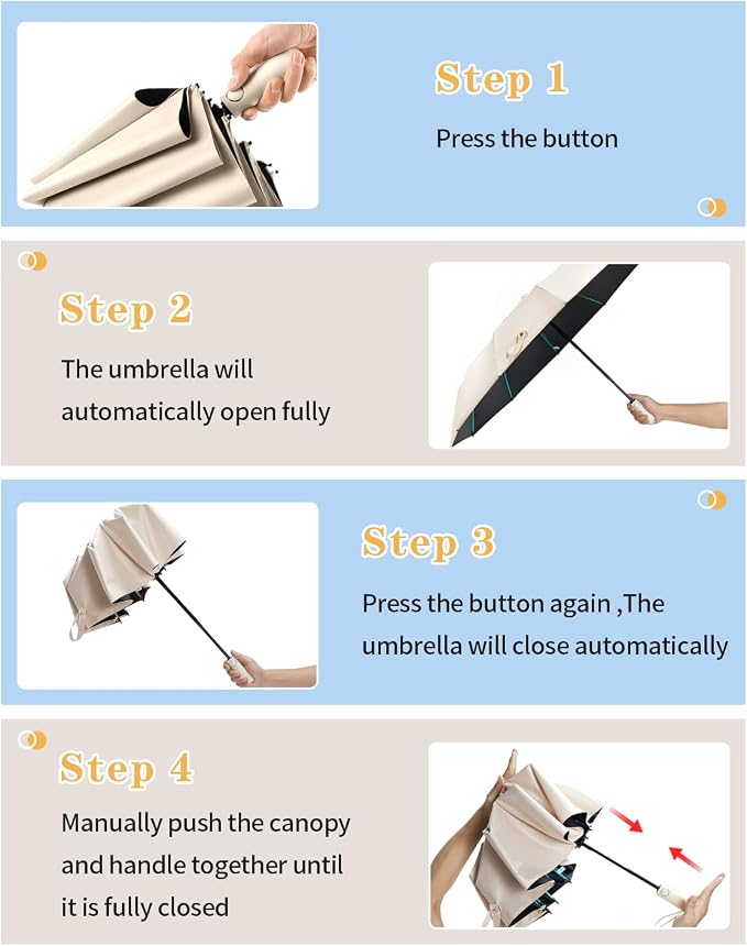 Large Double-Ribs Umbrella Automatic Folding Umbrella - Image 9