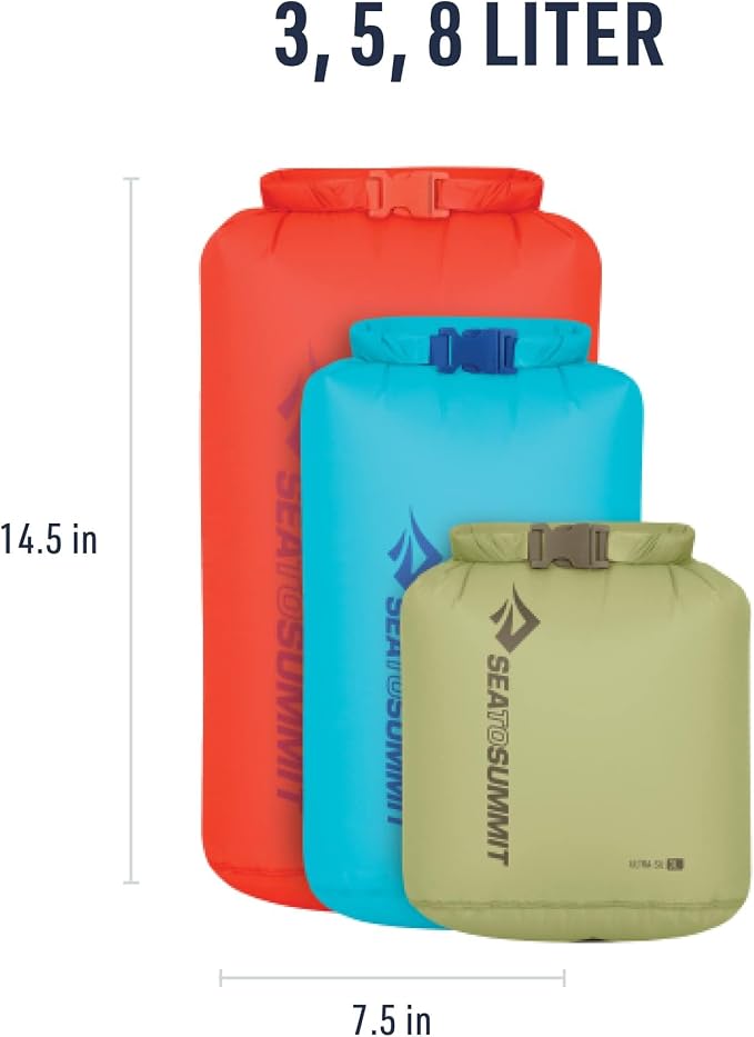 Sea to Summit Ultra-Sil Dry Bag Set, Ultralight Waterproof Stuff Sack - Image 5