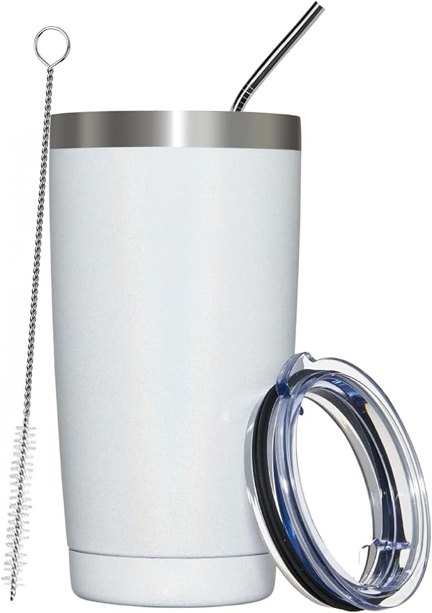 MEWAY 20oz Tumbler Double Wall Vacuum Insulated Travel Glitter Mug, Stainless by MEWAY
