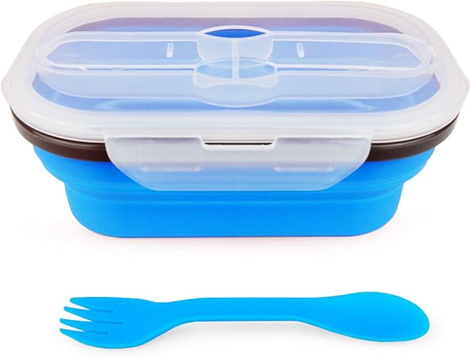 CARTINTS 800ml Collapsible Bento Lunch Box, Silicone Food Storage Container - Image 2