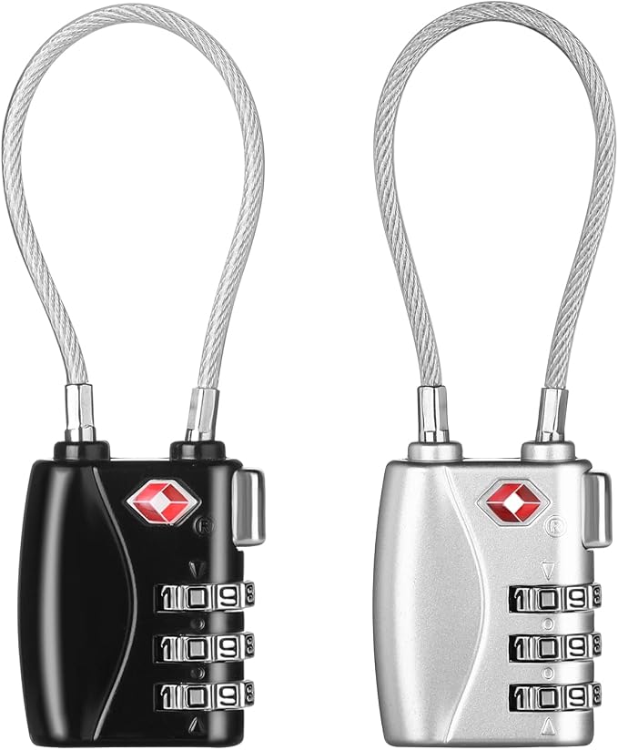 ZHEGE TSA Wire Lock 2 Pack Cable Luggage Lock by ZHEGE