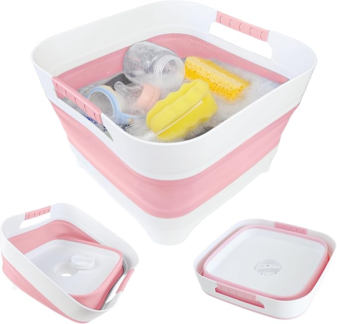 Wash Basin for Baby Bottles, Versatile Wash Tub for Kitchen, Outdoor Camping by Gimwa-foldtokeepopenformore