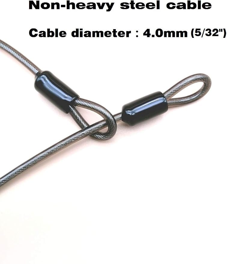 4mm Thick 7FT Security Braided Coated Steel Cable Lock - Image 5