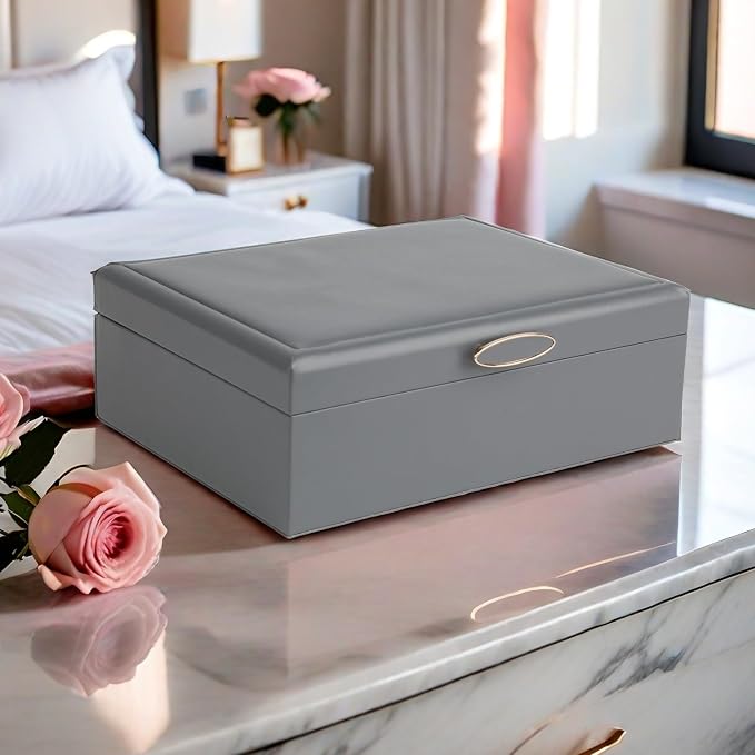 Small Jewelry Organizer for Women, 2-Layer Travel Jewelry Box - Image 7