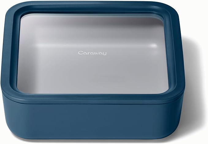 Caraway Glass Food Storage, 10 Cup Glass Container, Ceramic Coated Food by Caraway