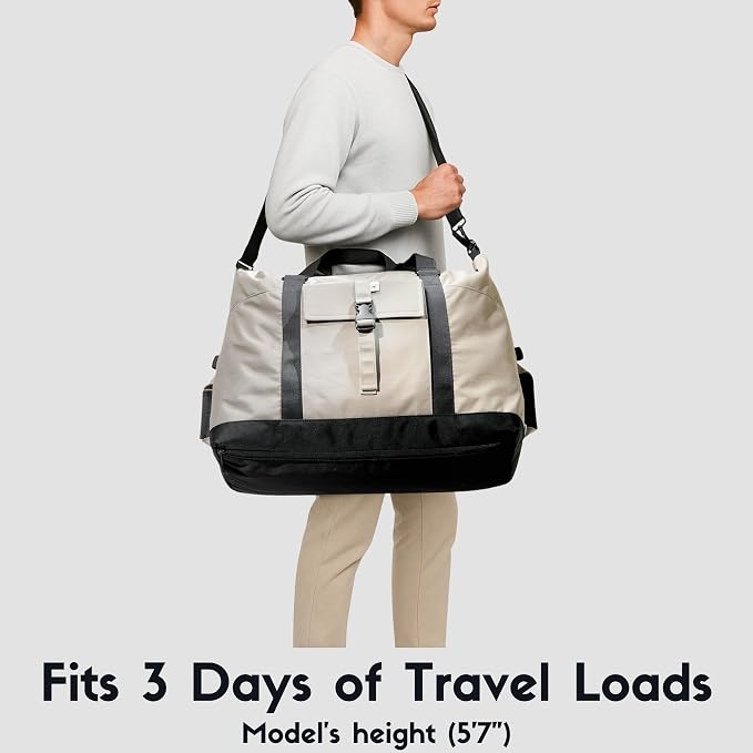 SUNNY BIRD Duffel with Utility Pouch, 40L Weekender Overnight Bag with Shoe - Image 8