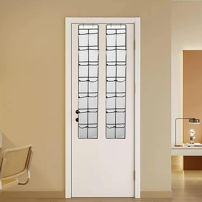 Over The Door Shoe Organizer, 14 Large Mesh Pockets Hanging Shoe Rack - Image 7