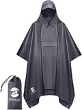 SaphiRose Extra Thick Hooded Rain Poncho Double Layer Waterproof Raincoat Jacket by SaphiRose