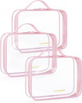 BAGSMART TSA Approved Clear Toiletry Bag, 3 Packs Quart Size Water Resistant by BAGSMART