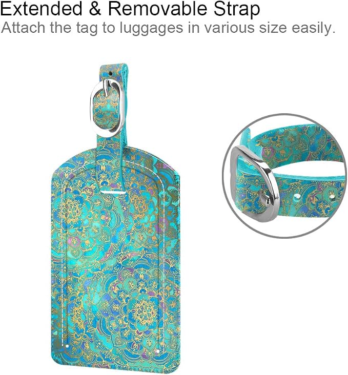 FINTIE 2 Pack Luggage Tags, Leather Name ID Labels - Image 3