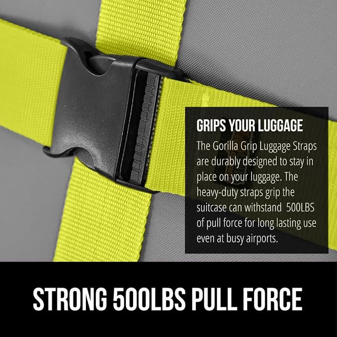 GORILLA GRIP Heavy Duty 8 Pack Adjustable Luggage Straps - Image 3