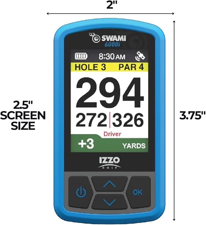 Izzo Swami 6000 Handheld Golf GPS Water-Resistant Color Display - Image 6