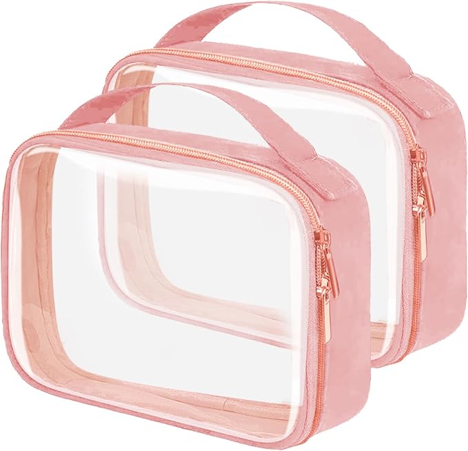 TSA Approved Travel Toiletry Bag, 2 Pack Clear Makeup Bags by FAYORORY