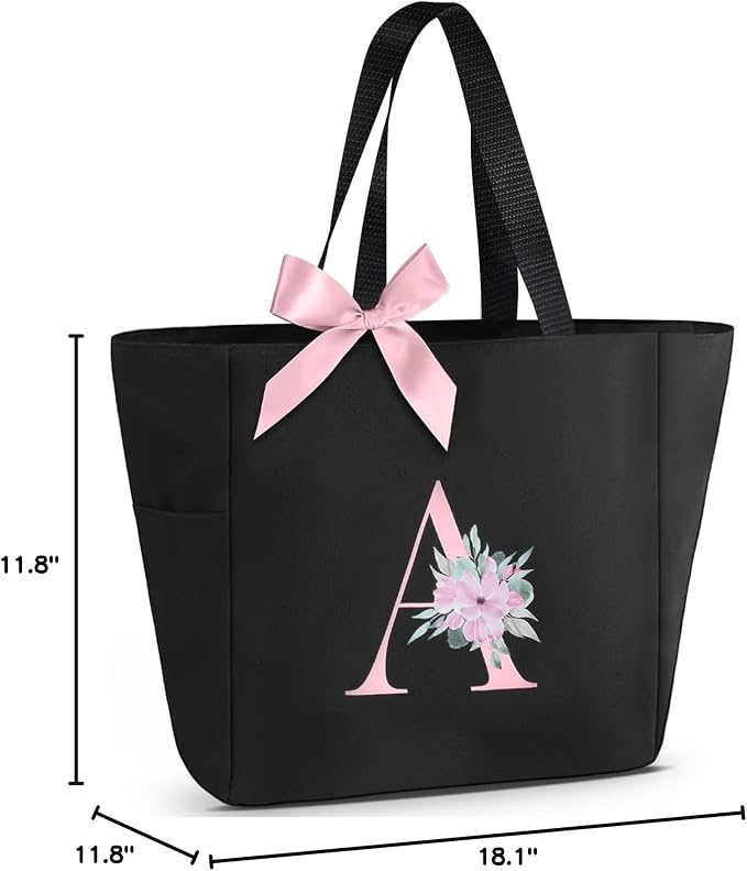 Vavabox Tote Bag, A-Z Initial Monogrammed Waterproof Tote Bag, Bridesmaid Gifts - Image 7