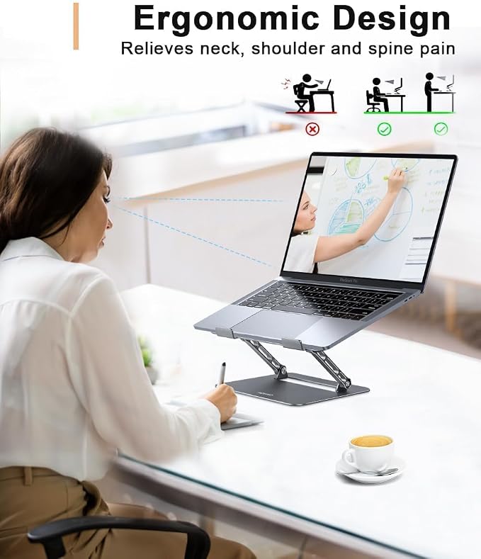Adjustable Laptop Stand for Desk, Portable Laptop Stand Holder and Riser - Image 2