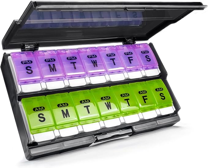 Extra Large Weekly Pill Organizer 2 Times a Day by Remtise