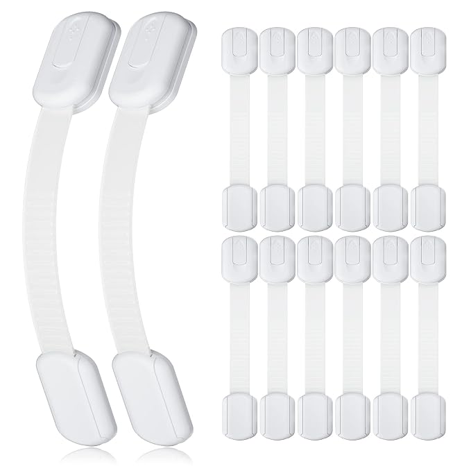 4our Kiddies 14 Pack Baby Proof Cabinet Latches, Childproof Drawer Latches by 4ourKiddies