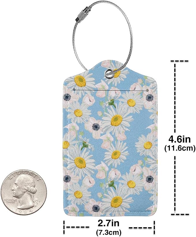 2 Pack Luggage Tag for Suitcase, Cute Unique Leather Suitcase Tags Identifiers - Image 2