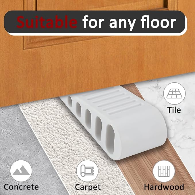 JQK Rubber Door Stopper Wedge, Wooden Floor, DSB61-WH-P3 - Image 4