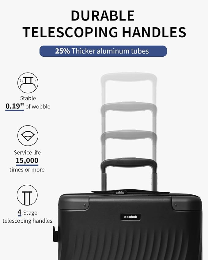 ECOHUB Hardside Expandable Carry On Luggage, Lightweight Small Hardshell Travel - Image 3